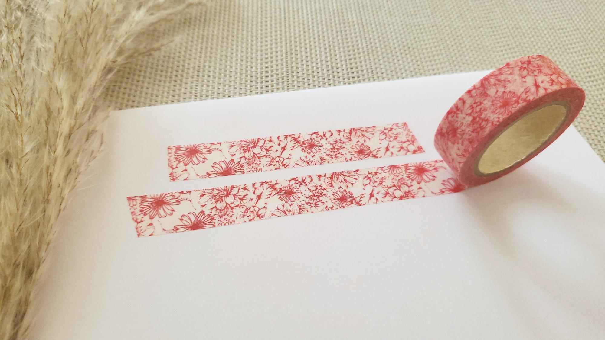 Washi Tape rote Blumen